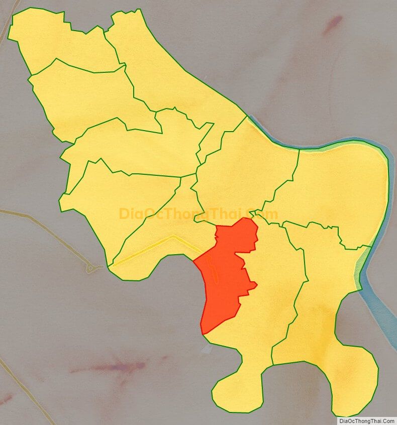 Bản đồ vị trí và địa giới hành chính Thị trấn Tân Trụ, huyện Tân Trụ