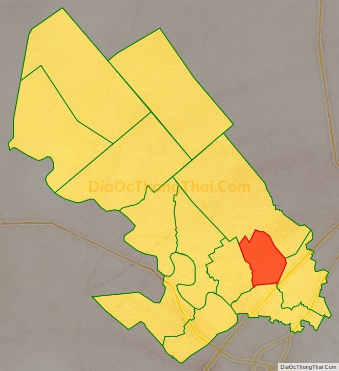 Bản đồ vị trí và địa giới hành chính Thị trấn Thủ Thừa, huyện Thủ Thừa