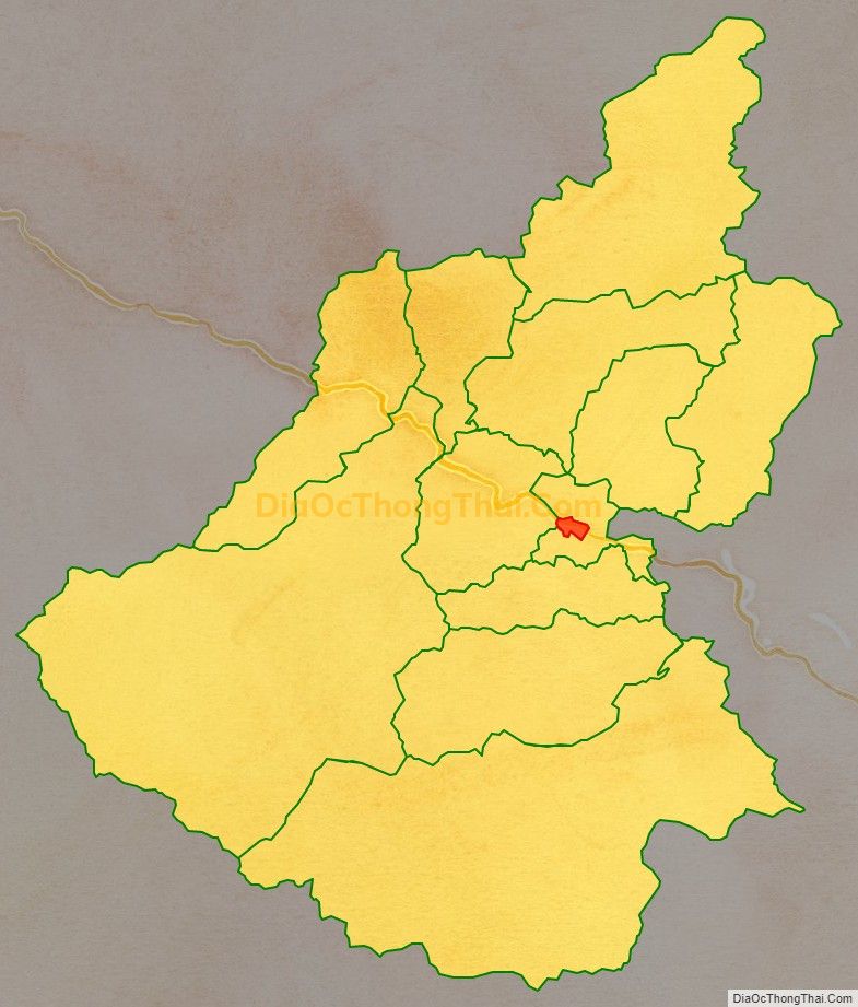 Bản đồ vị trí và địa giới hành chính Thị trấn Con Cuông, huyện Con Cuông