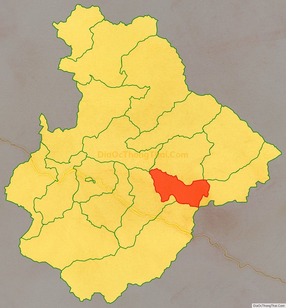 Bản đồ vị trí và địa giới hành chính Xã Yên Thắng, huyện Tương Dương
