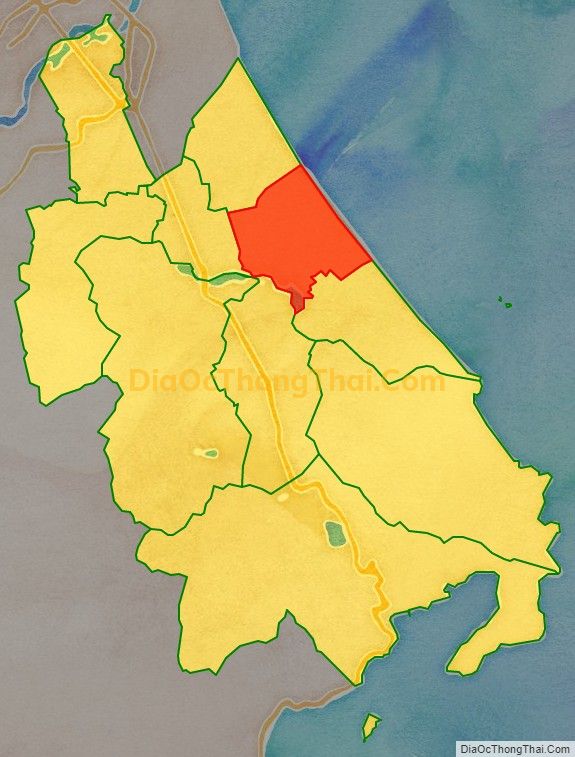 Bản đồ vị trí và địa giới hành chính Thị trấn Hoà Hiệp Trung (cũ), huyện Đông Hòa
