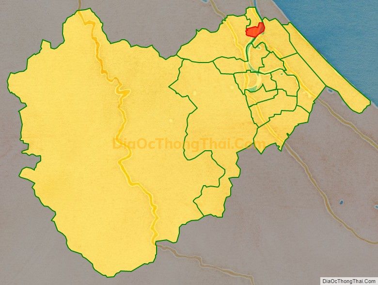 Bản đồ vị trí và địa giới hành chính Thị trấn Quán Hàu, huyện Quảng Ninh