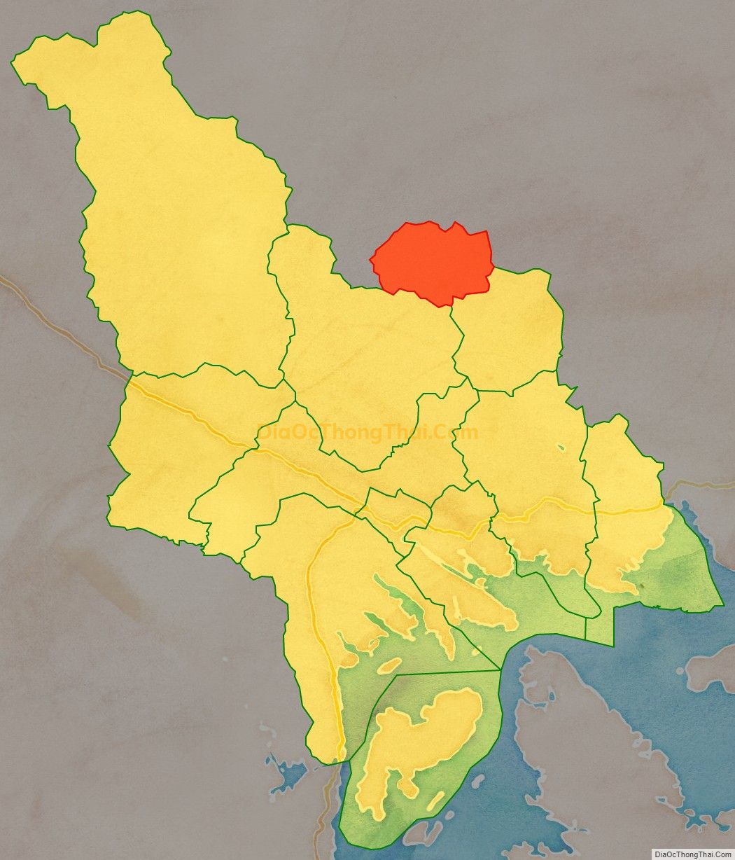 Bản đồ vị trí và địa giới hành chính Xã Đại Thành (cũ), huyện Tiên Yên