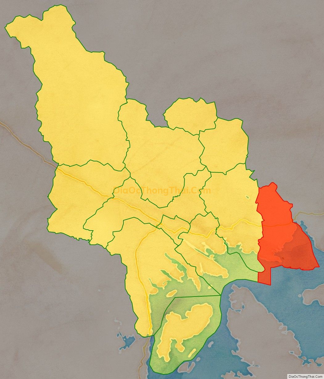Bản đồ vị trí và địa giới hành chính Xã Đông Hải, huyện Tiên Yên
