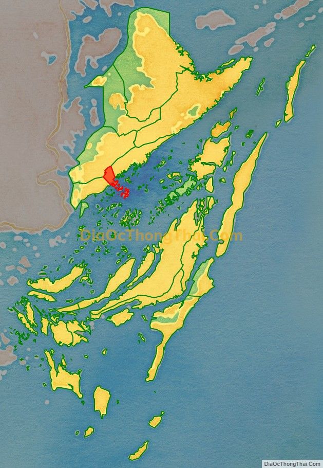 Bản đồ vị trí và địa giới hành chính Thị trấn Cái Rồng, huyện Vân Đồn