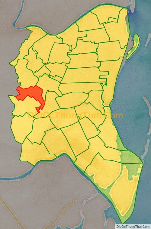 Bản đồ vị trí và địa giới hành chính Xã Phương Công, huyện Tiền Hải
