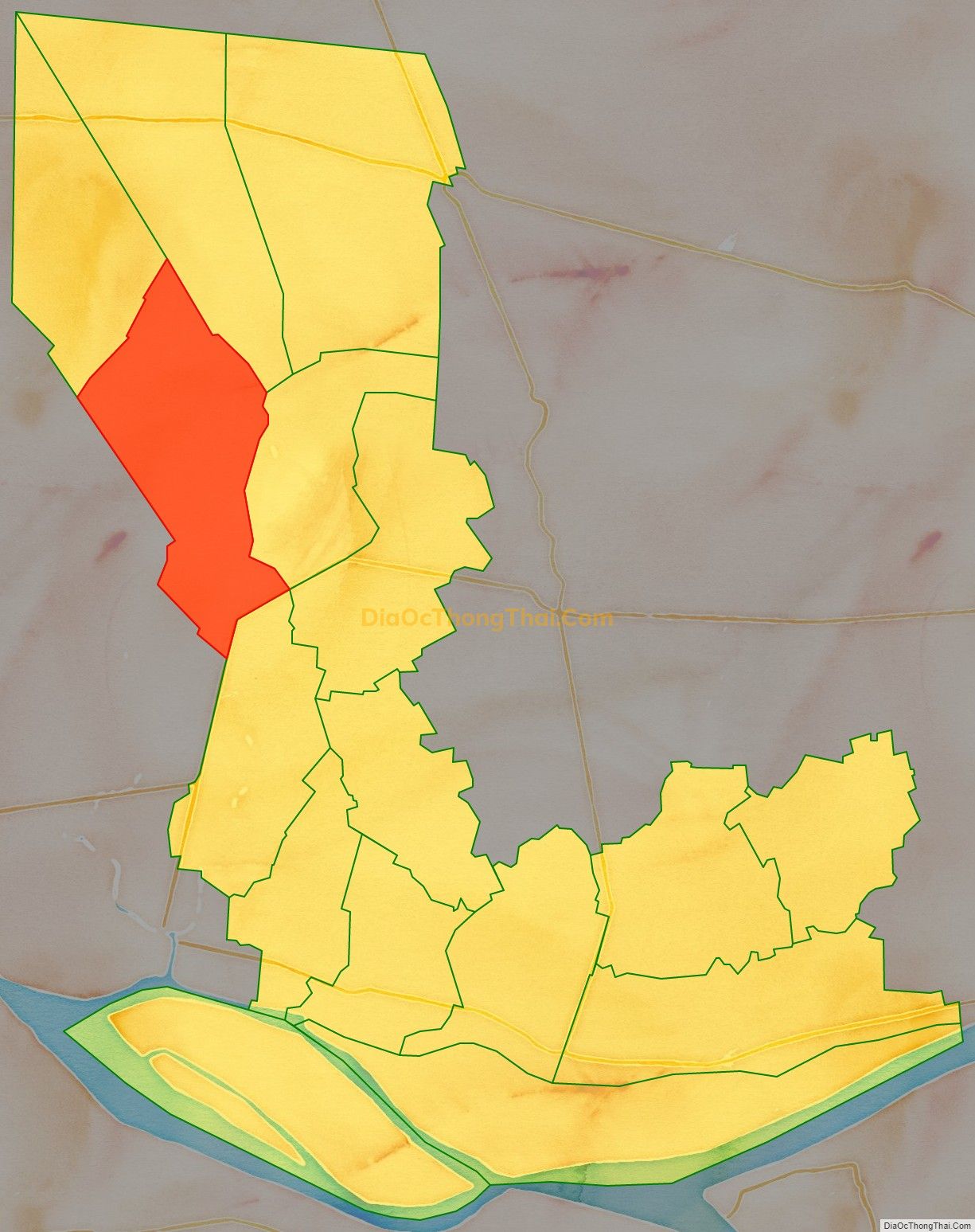 Bản đồ vị trí và địa giới hành chính Xã Mỹ Thành Nam, huyện Cai Lậy
