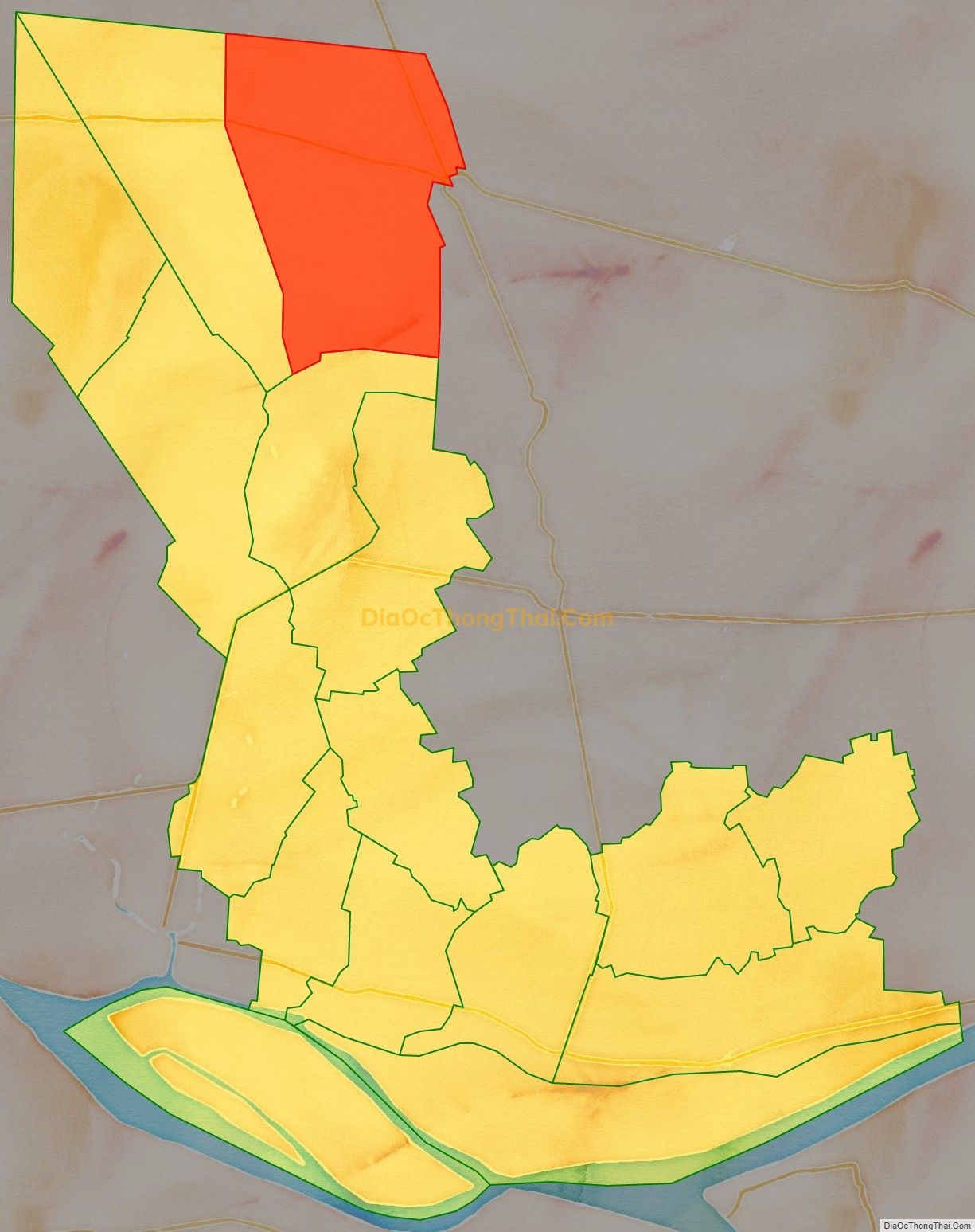 Bản đồ vị trí và địa giới hành chính Xã Phú Cường, huyện Cai Lậy