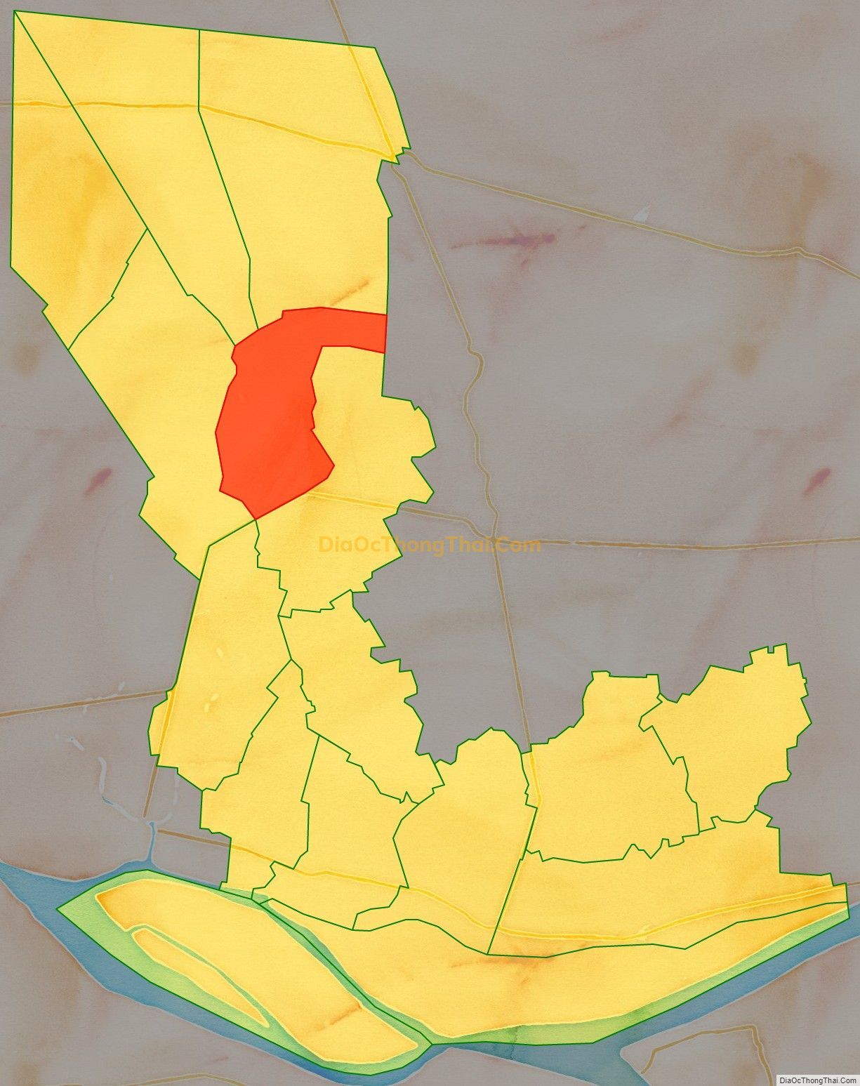 Bản đồ vị trí và địa giới hành chính Xã Phú Nhuận, huyện Cai Lậy