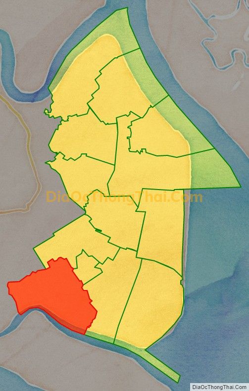 Bản đồ vị trí và địa giới hành chính Xã Phước Trung, huyện Gò Công Đông