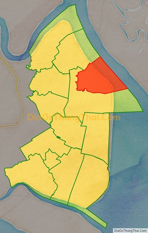 Bản đồ vị trí và địa giới hành chính Thị trấn Vàm Láng, huyện Gò Công Đông