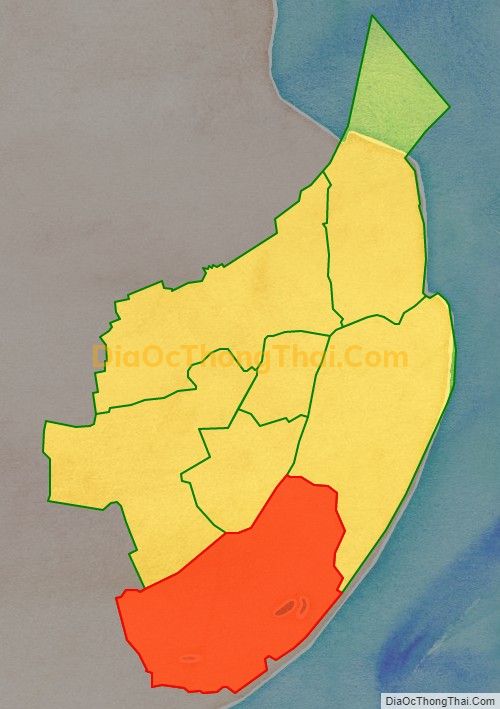 Bản đồ vị trí và địa giới hành chính Xã Dân Thành, thị xã Duyên Hải