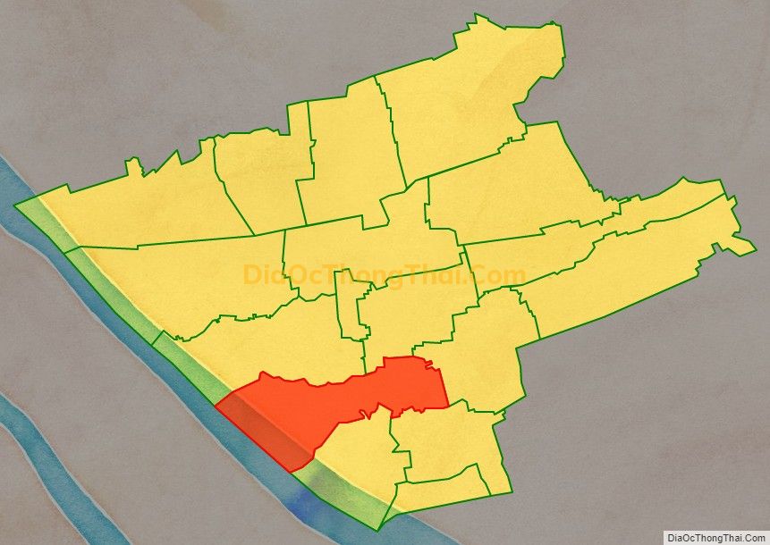 Bản đồ vị trí và địa giới hành chính Xã Hàm Tân, huyện Trà Cú