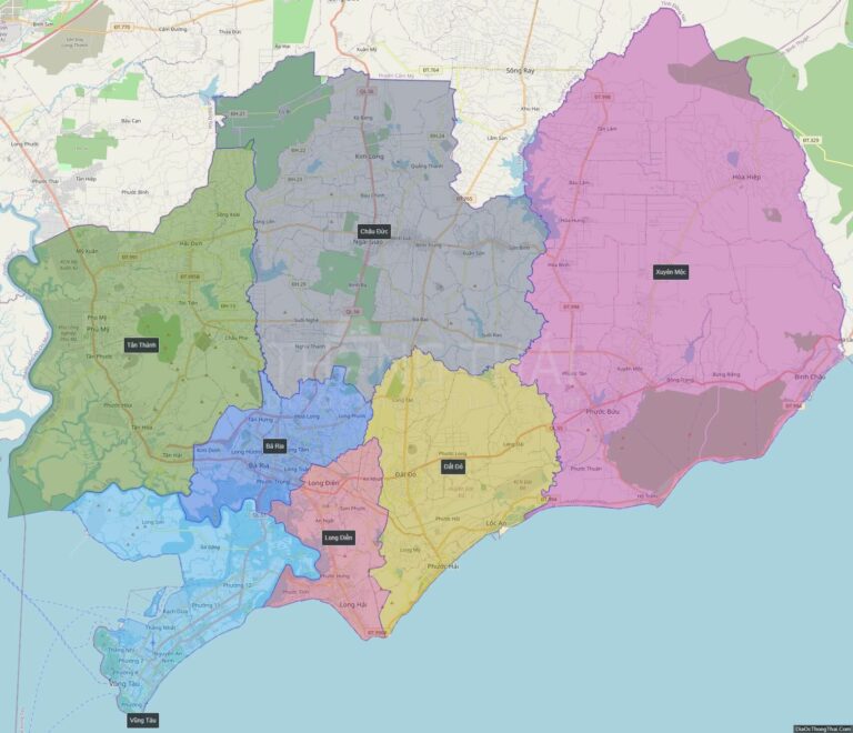 High-resolution political map of Ba Ria - Vung Tau