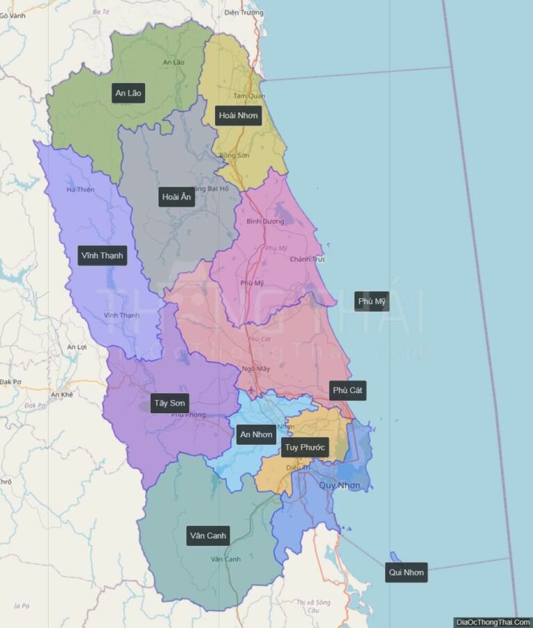 High-resolution political map of Binh Dinh