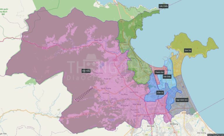 High-resolution political map of Da Nang