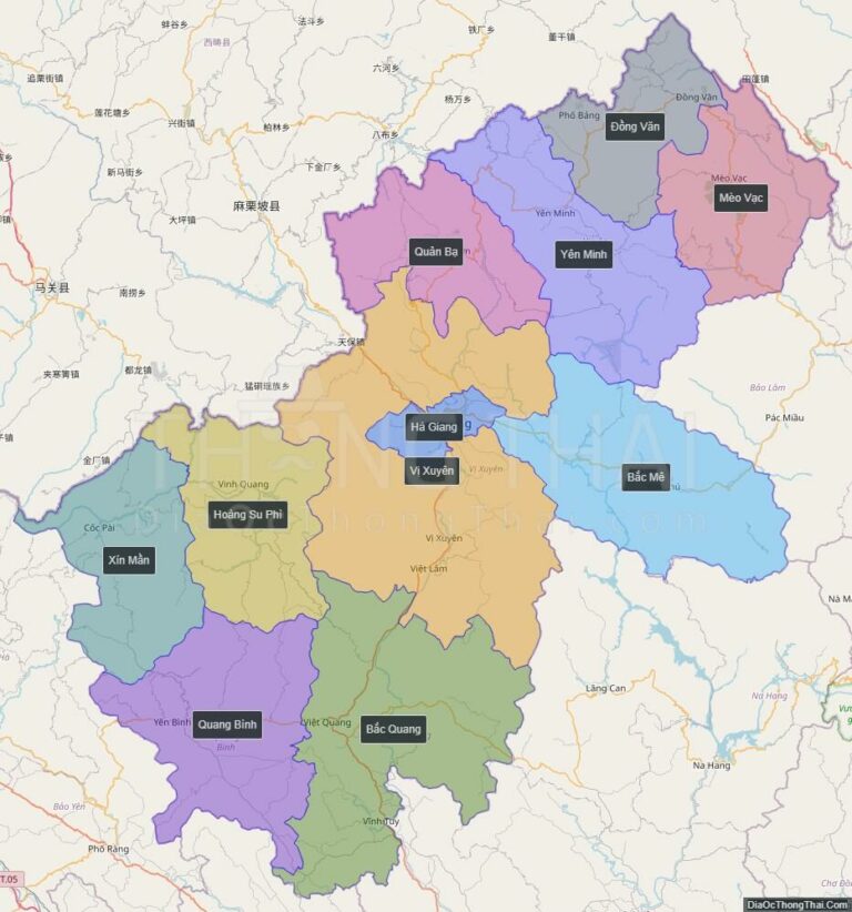 High-resolution political map of Ha Giang