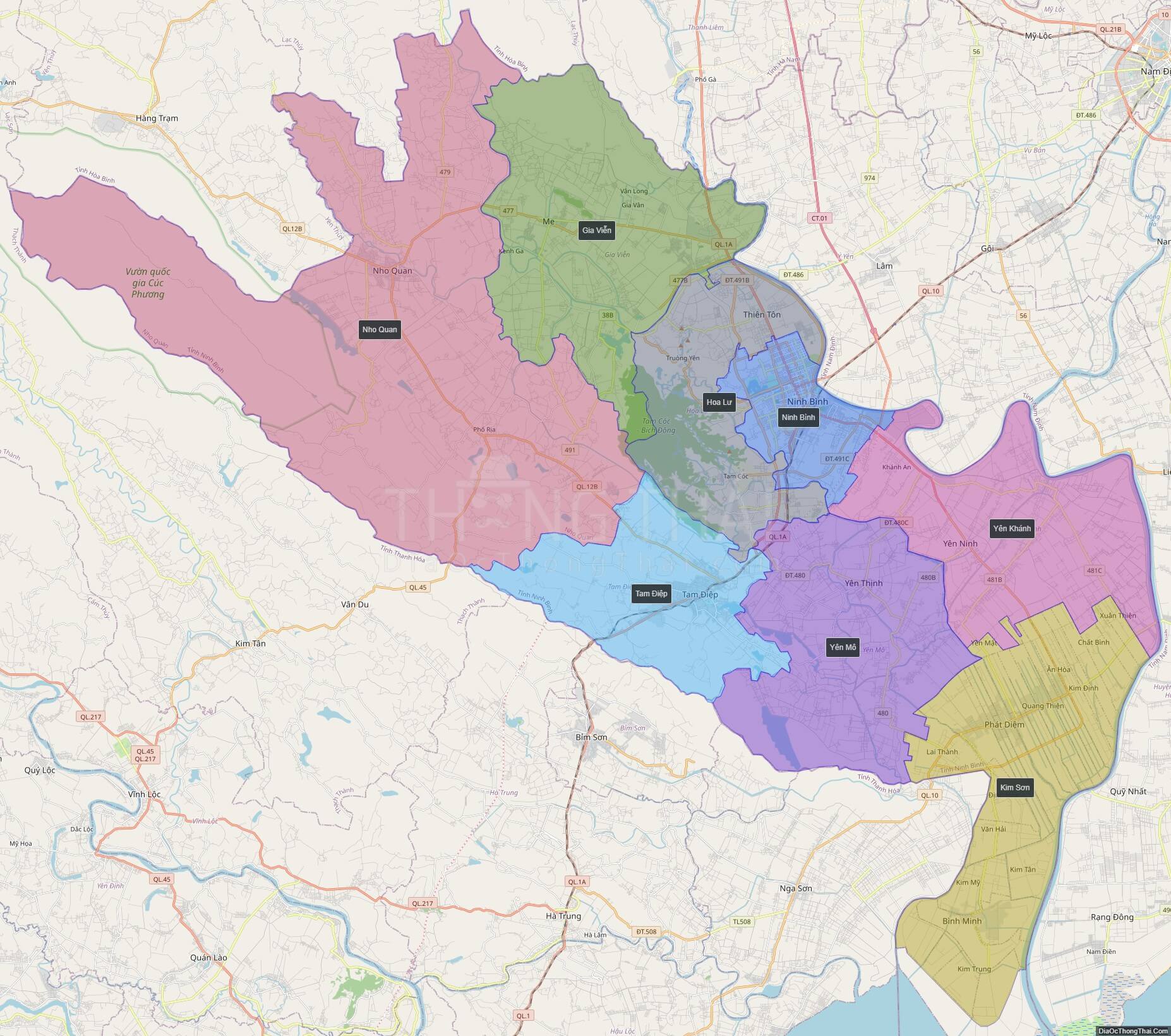 Bản đồ tỉnh Ninh Bình chi tiết mới nhất 2024 - Địa Ốc Thông Thái