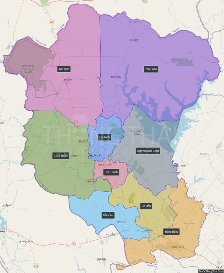 Bản đồ hành chính Tây Ninh