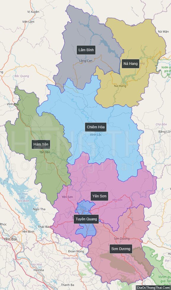 High-resolution political map of Tuyen Quang