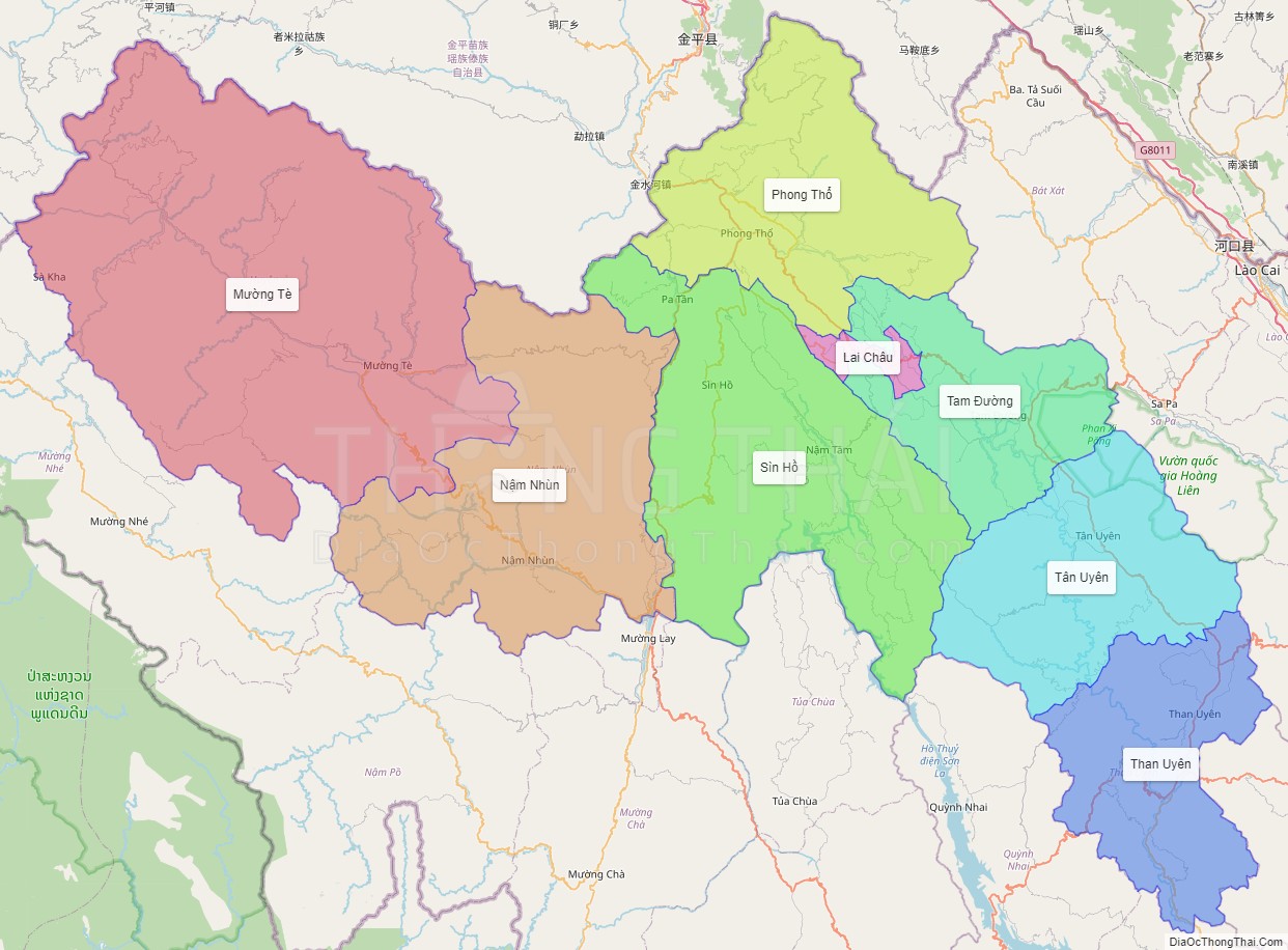 Bản đồ hành chính tỉnh Lai Châu