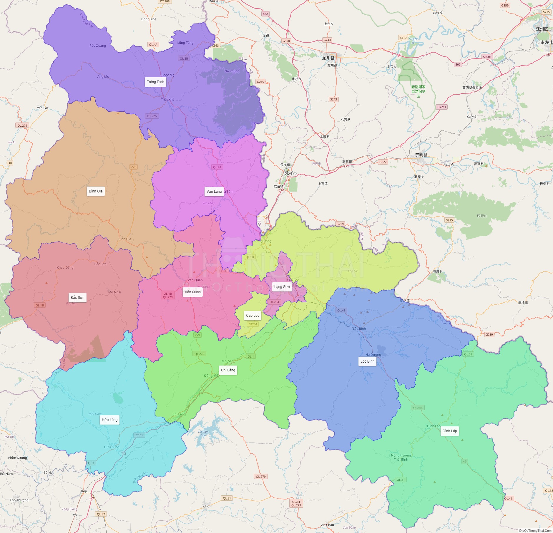 Các huyện thị thuộc Lạng Sơn