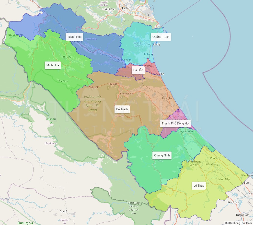Các huyện thị thuộc Quảng Bình