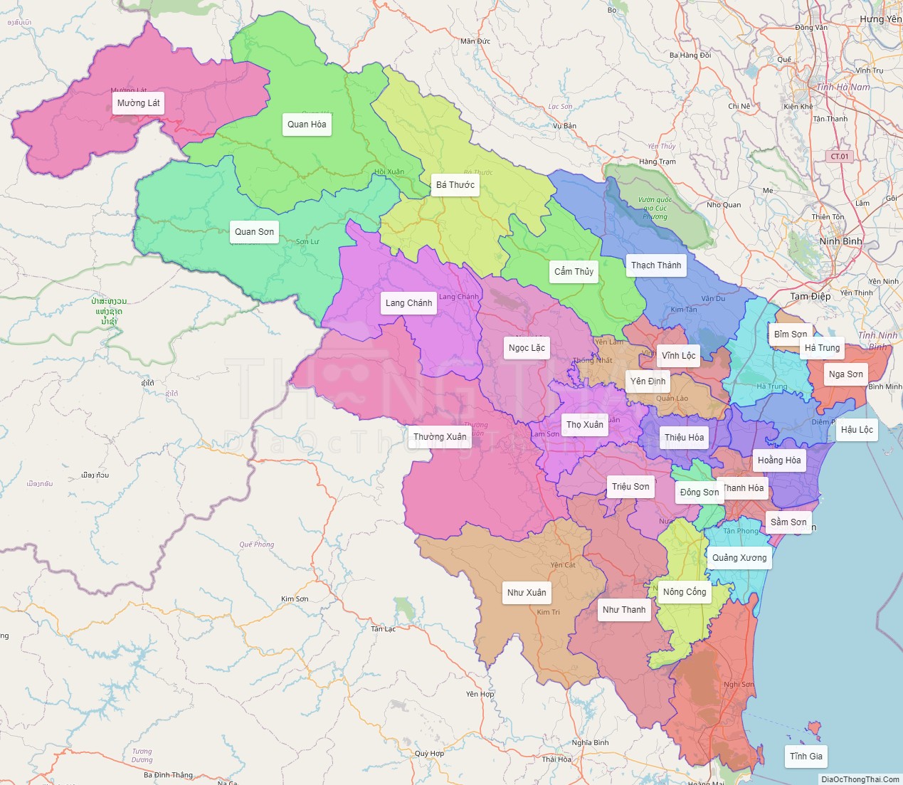 Các huyện thị thuộc Thanh Hóa