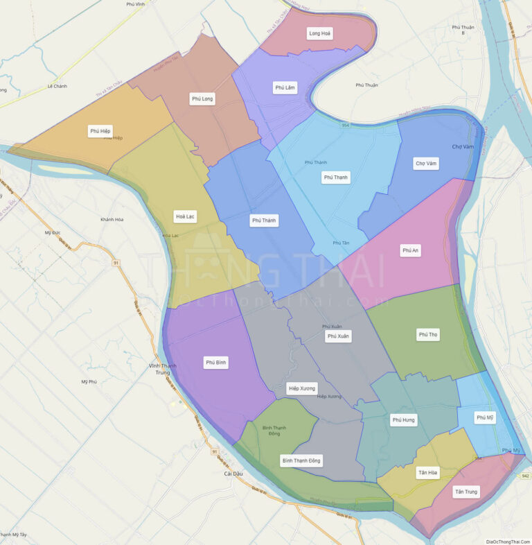 High-resolution political map of Phu Tan