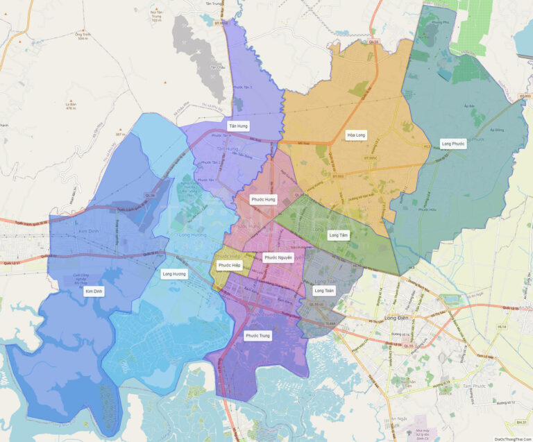 High-resolution political map of Ba Ria