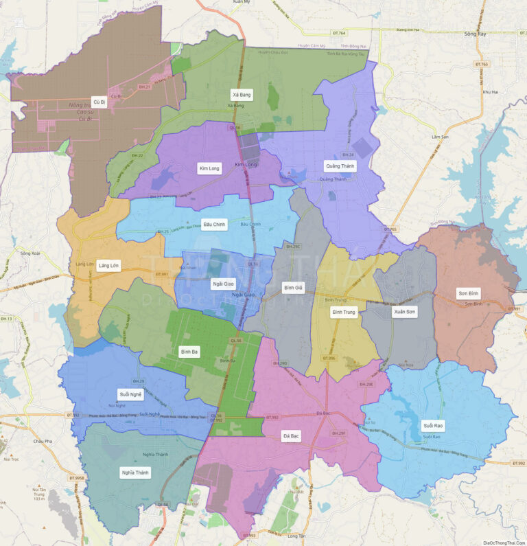 High-resolution political map of Chau Duc
