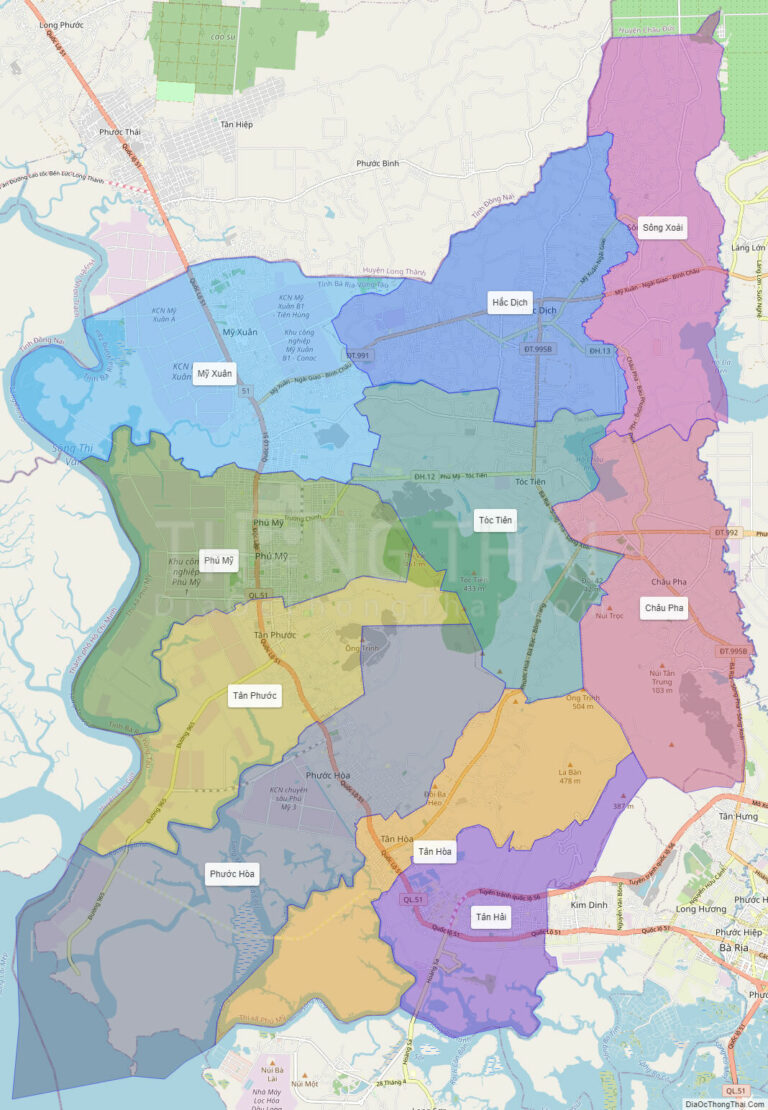 High-resolution political map of Tan Thanh