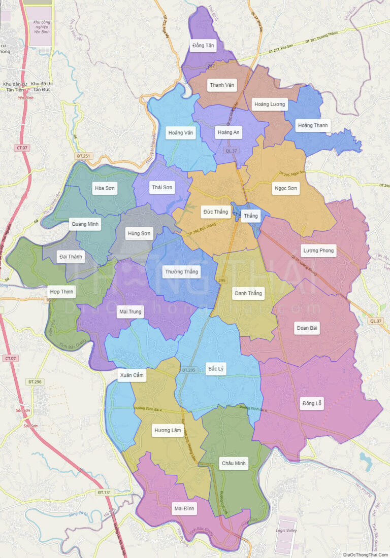 Bản đồ hành chính Huyện Hiệp Hòa