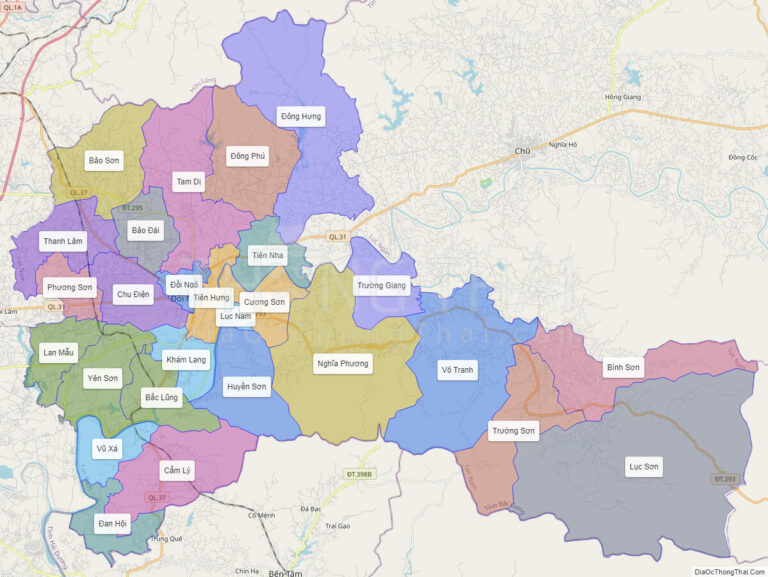 Bản đồ hành chính Huyện Lục Nam