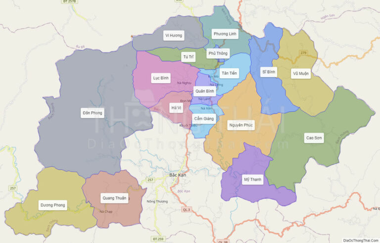 Bản đồ hành chính Huyện Bạch Thông