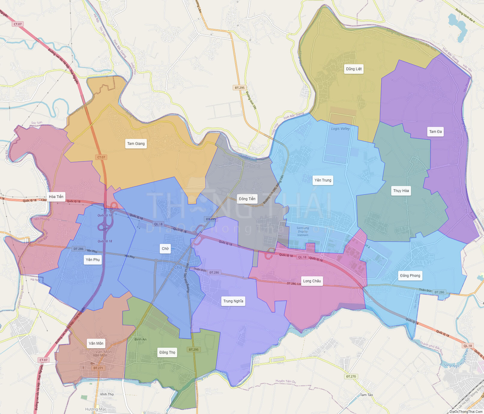 Bản đồ huyện Yên Phong, tỉnh Bắc Ninh 2024: Hãy khám phá những khu công nghiệp hiện đại cùng sự phát triển vượt trội của huyện Yên Phong, tỉnh Bắc Ninh trên bản đồ năm