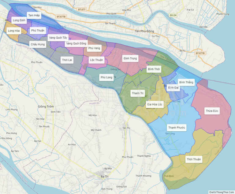 High-resolution political map of Binh Dai