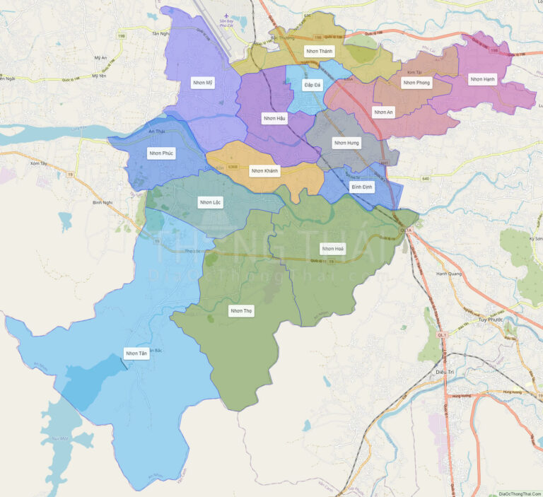 Bản đồ hành chính Thị xã An Nhơn