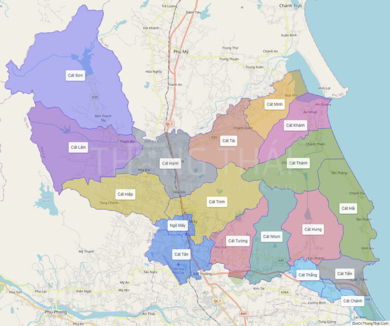 Bản đồ hành chính Huyện Phù Cát