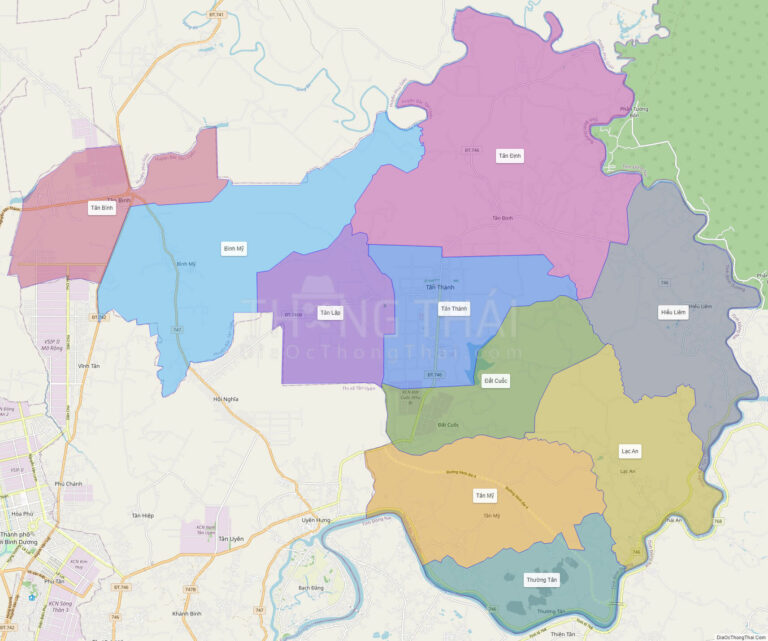 High-resolution political map of Bac Tan Uyen