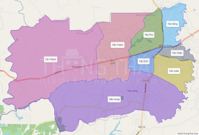 High-resolution political map of Dong Xoai