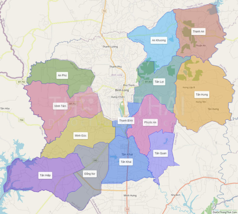 High-resolution political map of Hon Quan