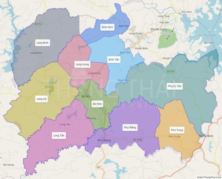 High-resolution political map of Phu Rieng