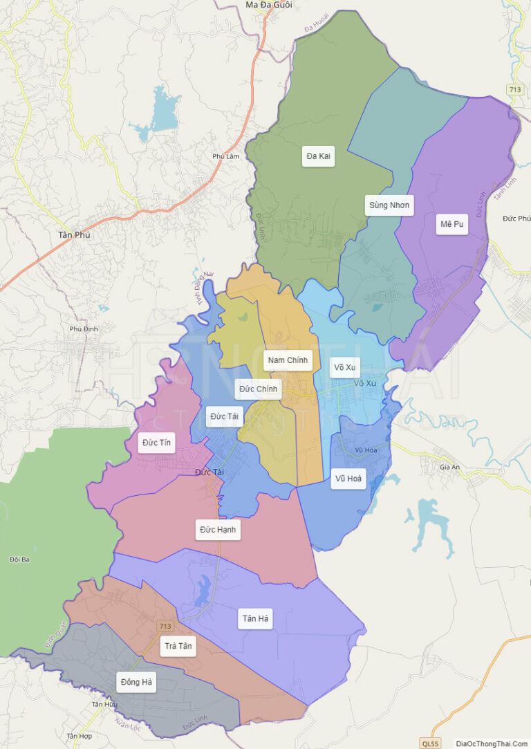 High-resolution political map of Duc Linh