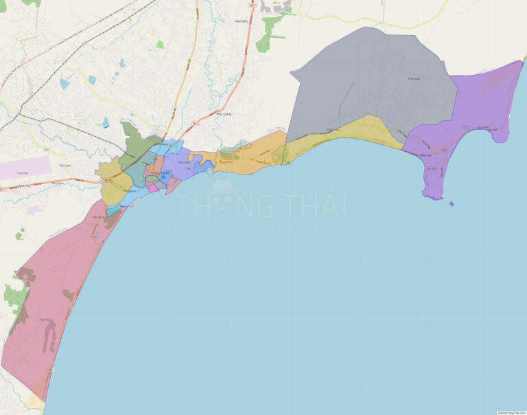 High-resolution political map of Phan Thiet