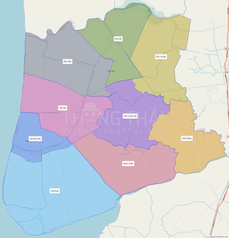 High-resolution political map of Phu Tan