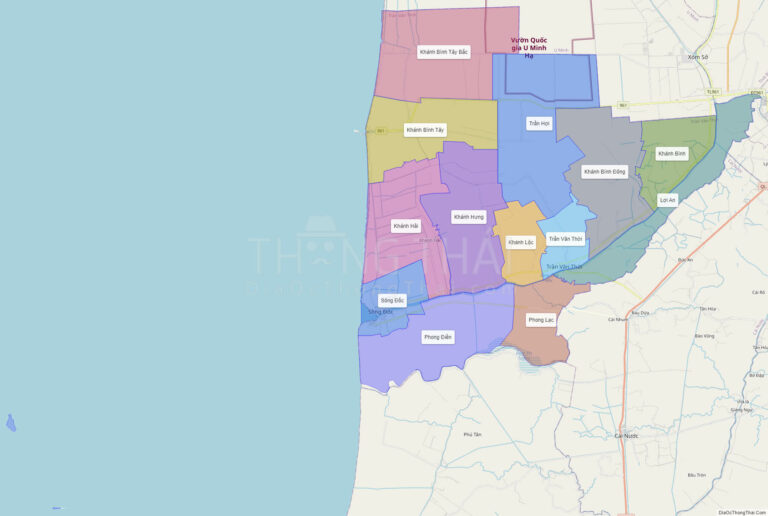 High-resolution political map of Tran Van Thoi