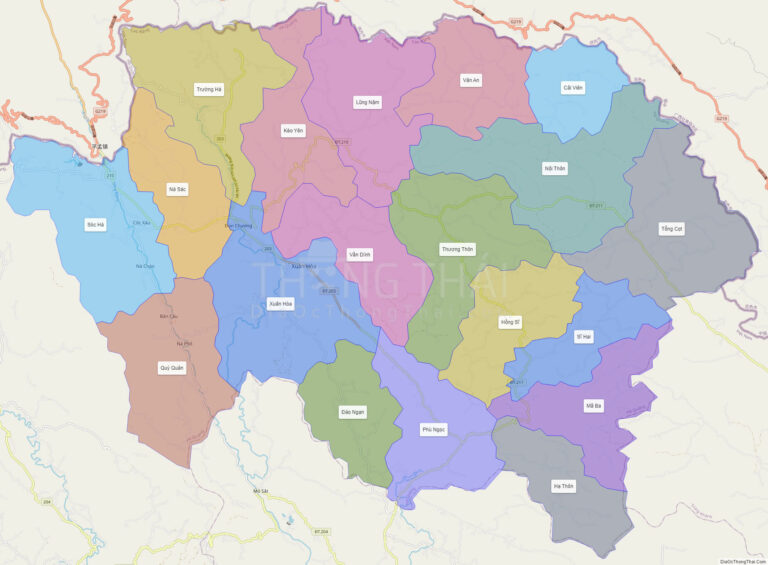 High-resolution political map of Ha Quang