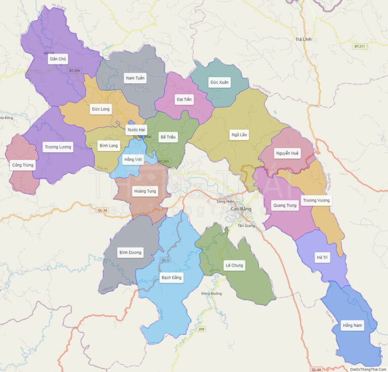 Bản đồ hành chính Huyện Hoà An