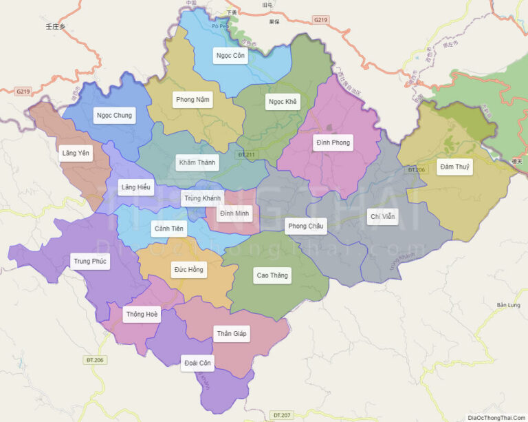 Bản đồ hành chính Huyện Trùng Khánh